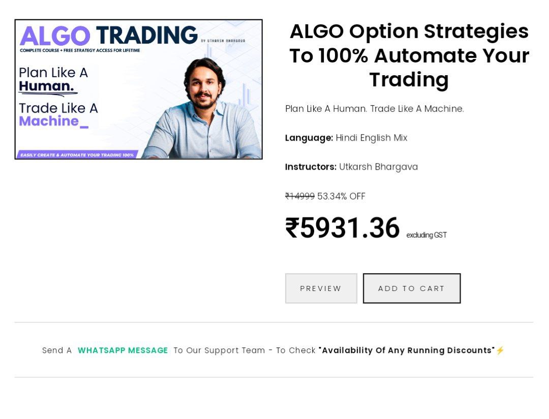 ALGO Trading by Utkarsh Bhargava – Options Automation Mastery