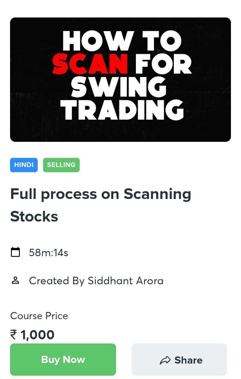How to Scan for Swing Trading – Siddhant Arora (2024)
