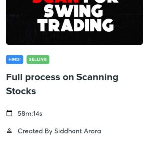 How to scan for swing trading | siddhant arora 2024