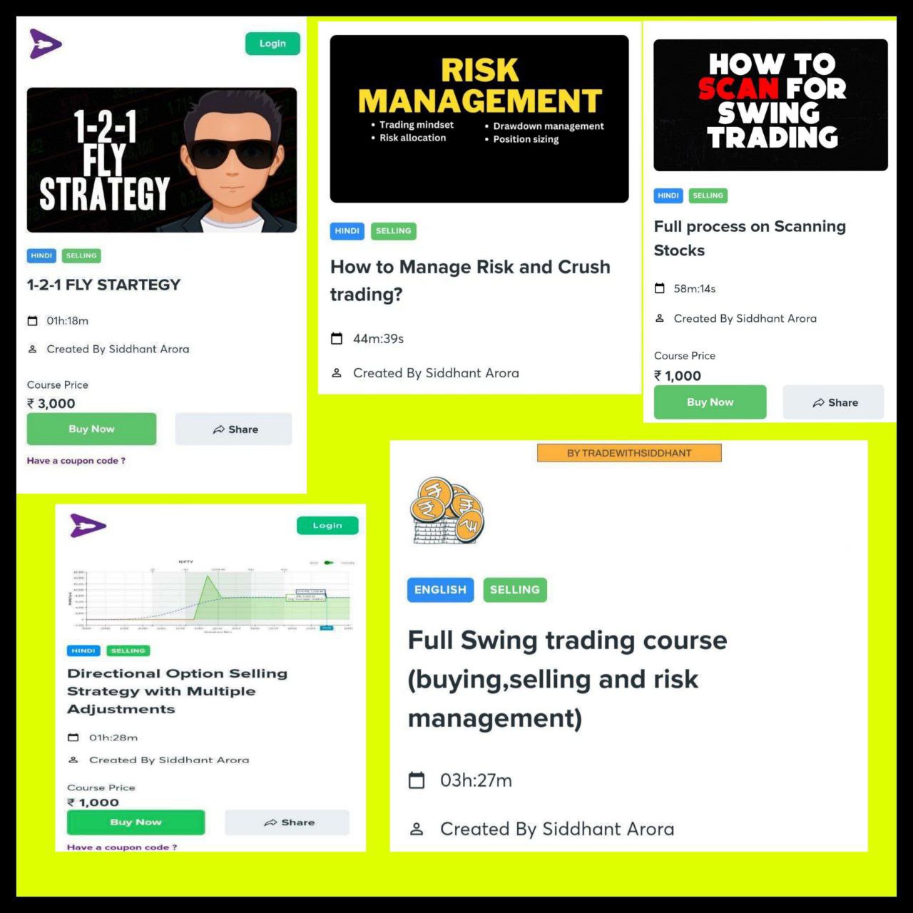 Siddharth Arora – Trading Courses Collection (2025)