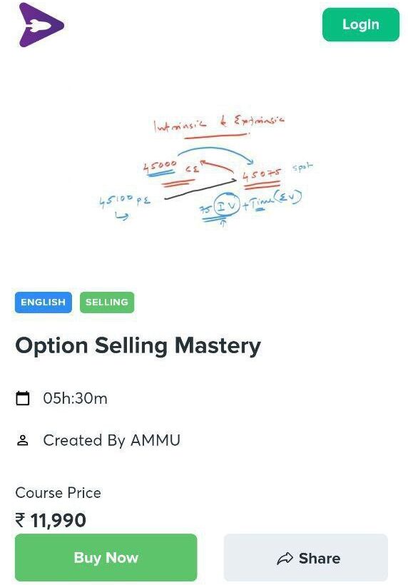 Ammu Mahadevan – Option Selling Mastery 2024
